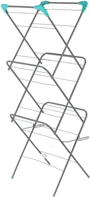 3 Tier Clothes Airer Indoor Drying Rack 14m Washing Line Foldable Stainless