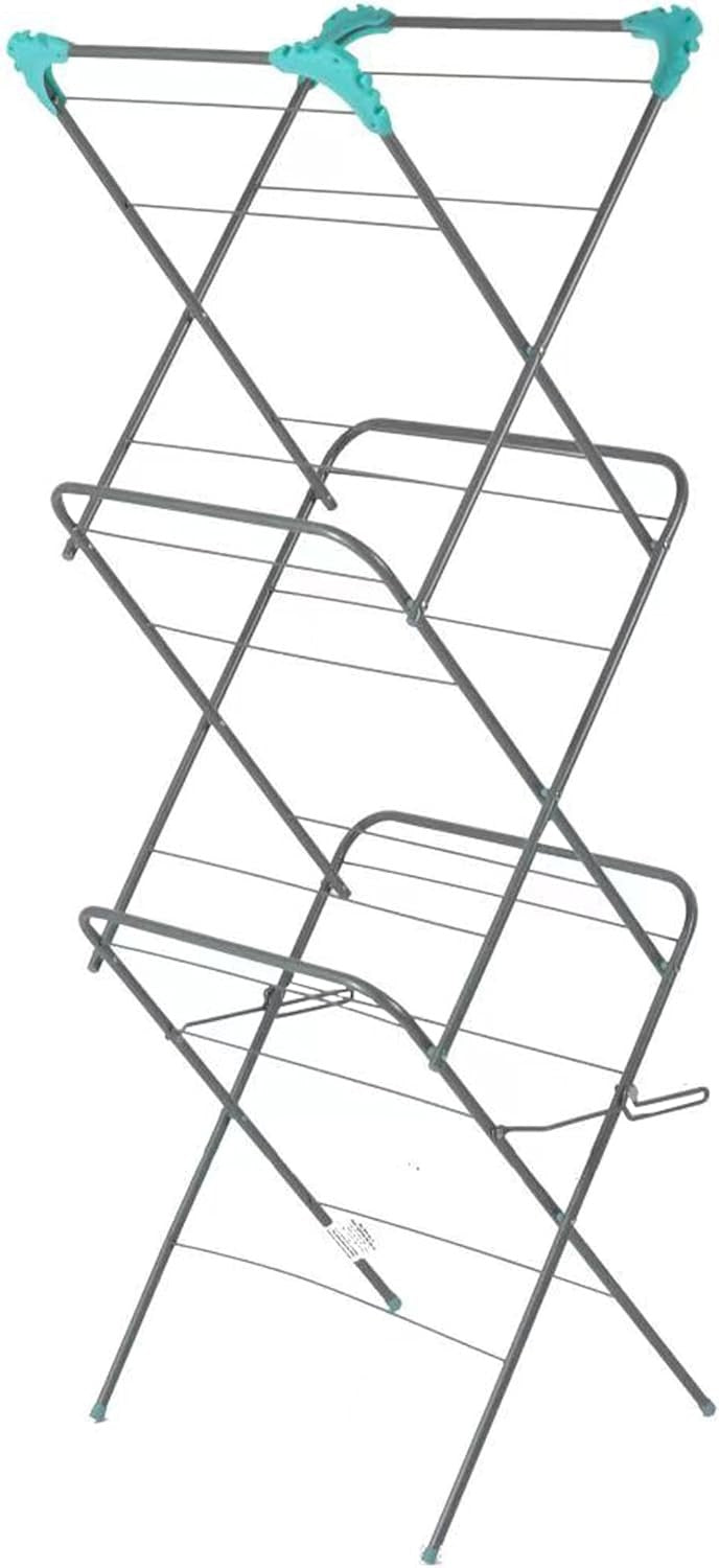 3 Tier Clothes Airer Indoor Drying Rack 14m Washing Line Foldable Stainless