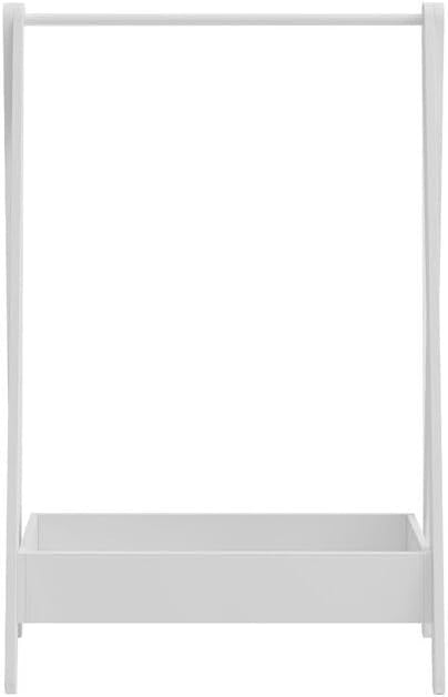 Kids Wooden Dress Up Clothes Rail with Shelf – White