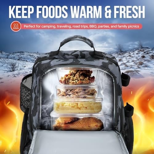 Large 45L Water-Resistant Fishing Backpack with Rod Holders & Cooler