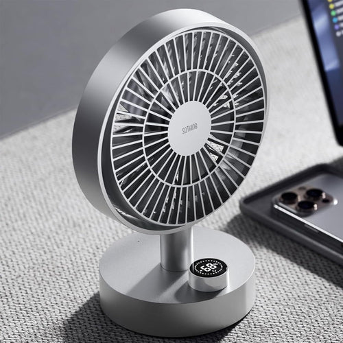 6.6-Inch Rechargeable Desk Fan – Quiet 10-Speed USB-C Air Circulator for Office
