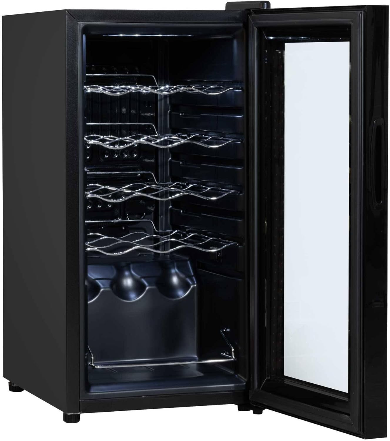15 Bottle Wine Cooler Fridge Digital Touch Control LED Quiet Freestanding