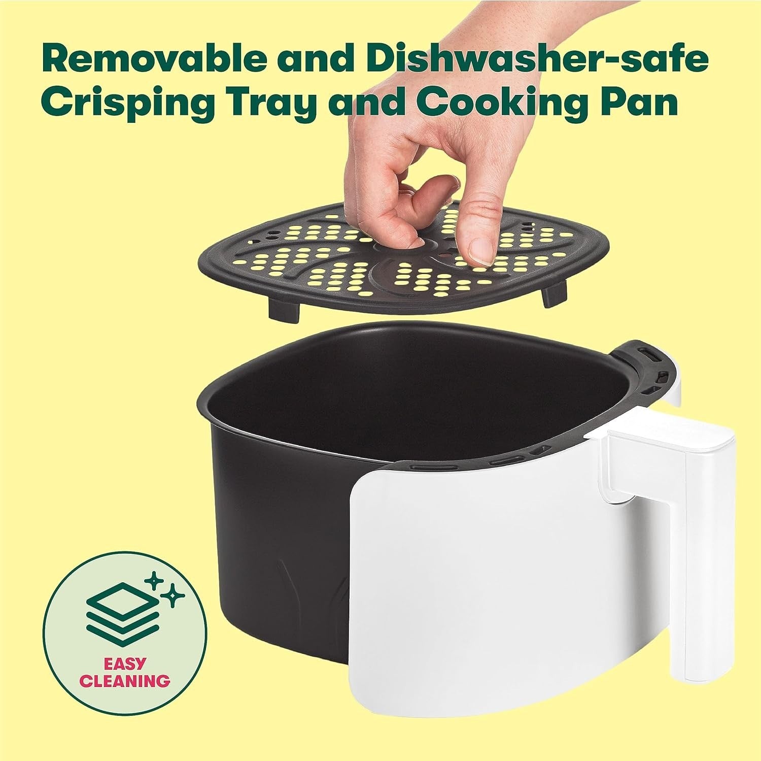 Compact Air Fryer 2.9QT | Touchscreen No-Oil Fast Cooking Dishwasher Safe White