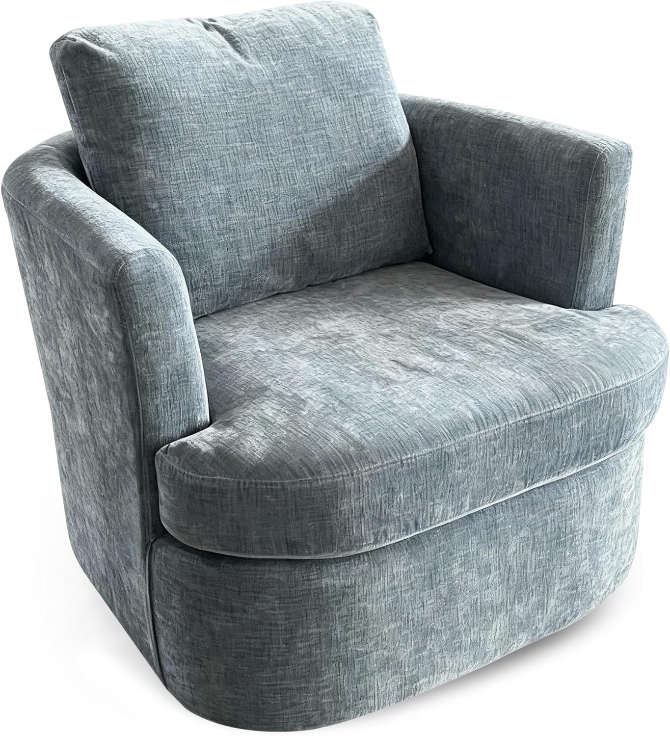 Swivel Tub Chair Accent Armchair with Pillow Blue Fabric