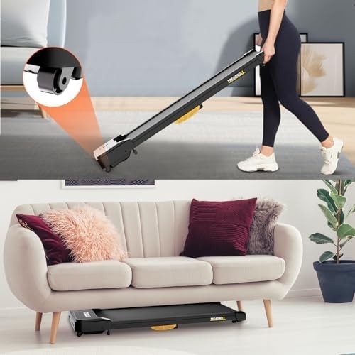 6% Incline Under-Desk Walking Pad 2.5HP, Compact 3-in-1 Treadmill Home Office
