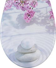 Toilet Seat Soft Close Quick Release Top Fix Colorful Patterns 45x37cm Duroplast