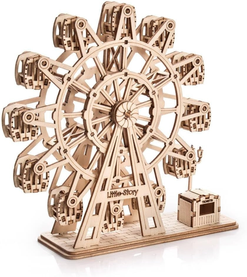 3D Wooden Ferris Wheel Puzzle Model DIY Kit for Kids & Adults