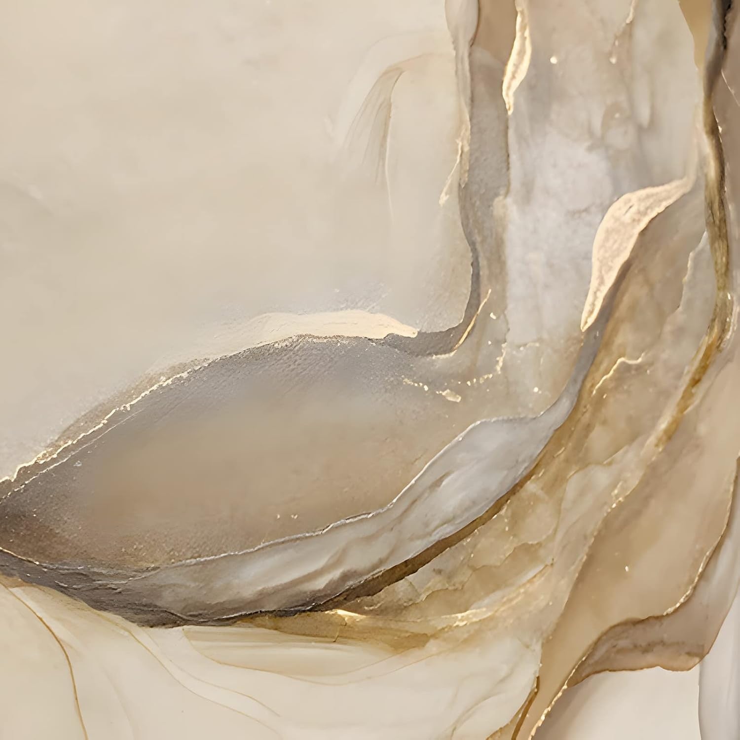 Brown Gold Marble Wall Art Set 16x24in Abstract Canvas