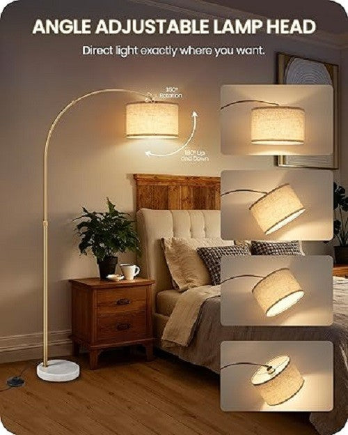 Arc Floor Lamp Dimmable LED Remote Control Height Adjustable Corner Standing