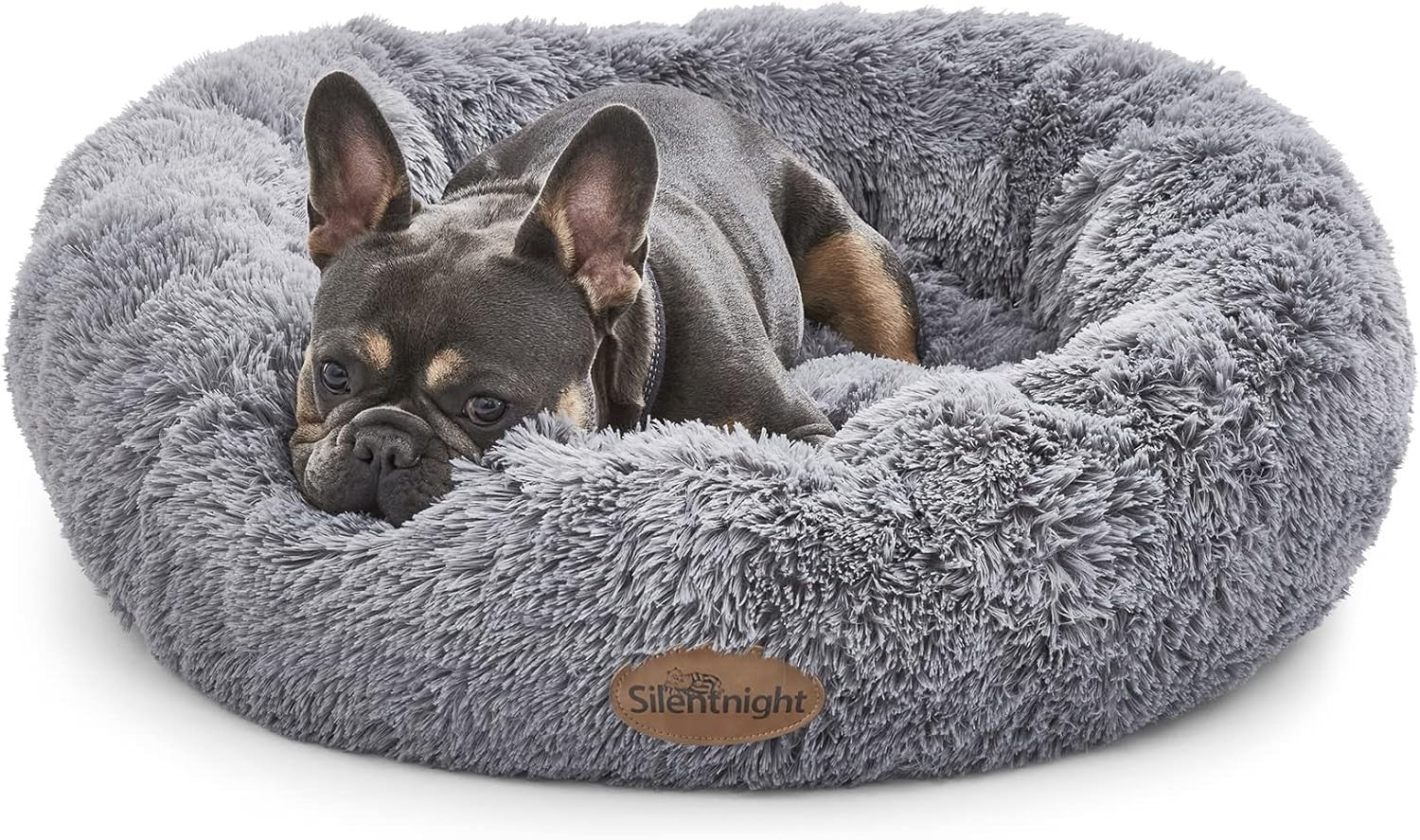 70cm Calming Donut Dog Bed Plush Washable Anti Anxiety Pet