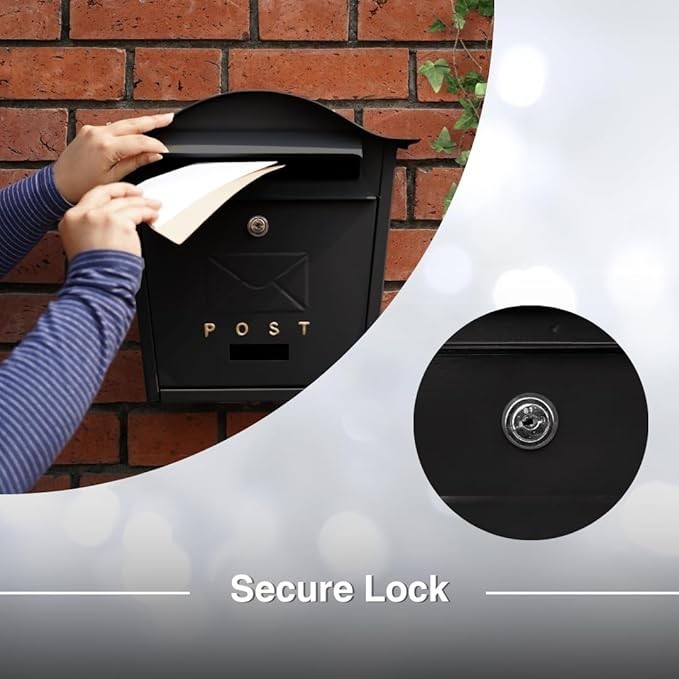 Lockable Wall Mounted Mailbox – Waterproof, Durable Aluminium Post Box