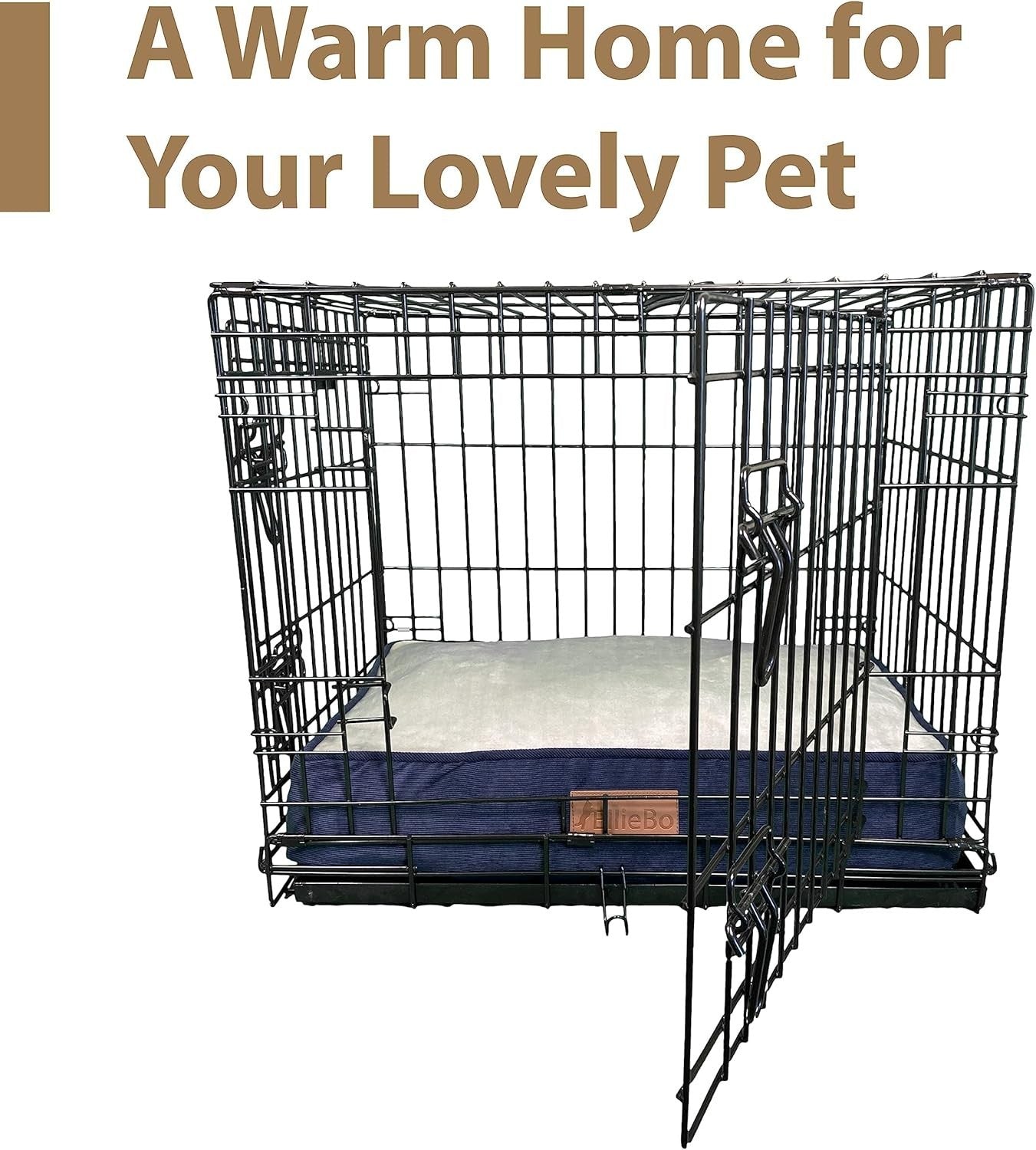 XL Dog Crate Bed 100x66x10cm Washable Non Slip Faux Fur