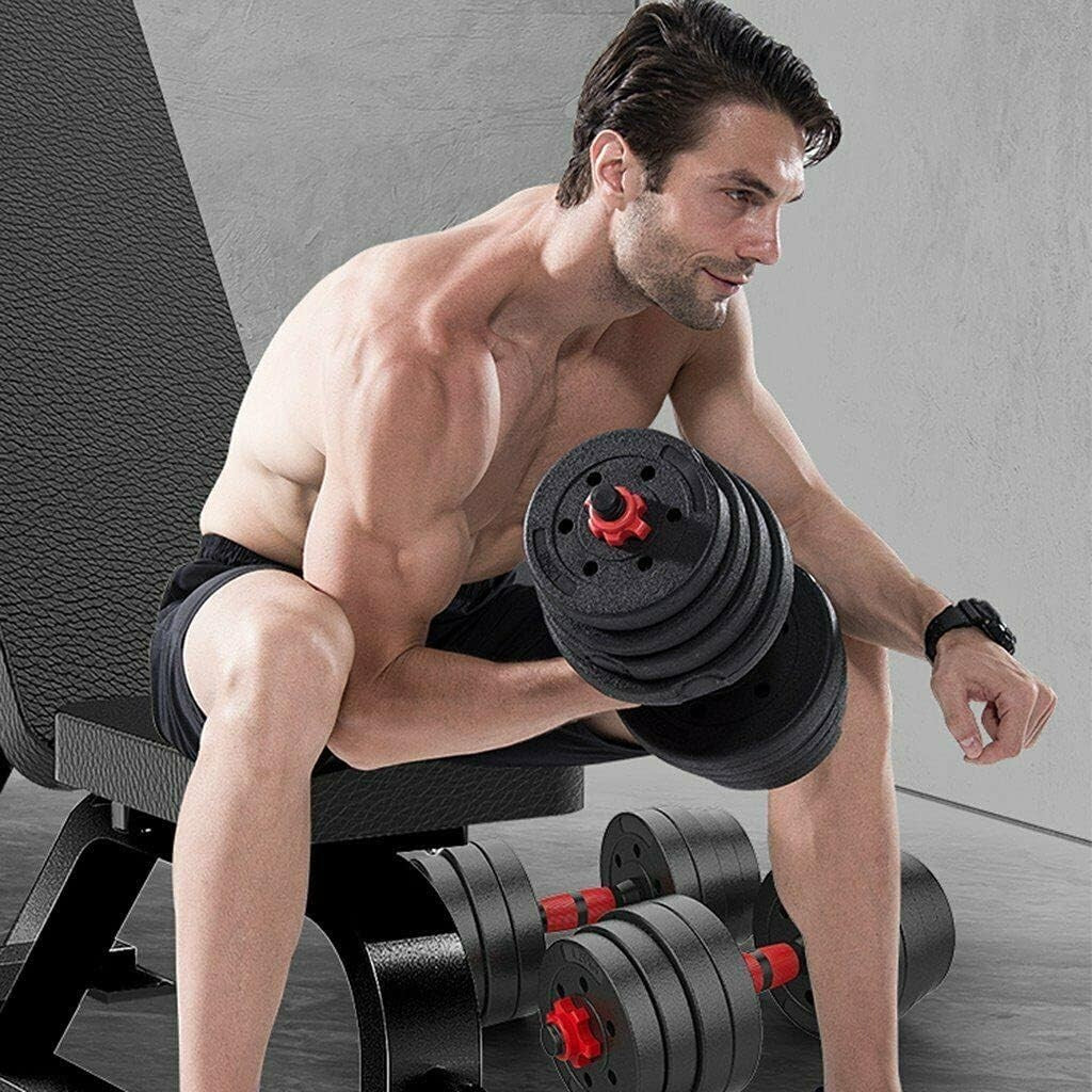 30KG Adjustable Dumbbell & Barbell Set Cast Iron Free Weights Home Gym