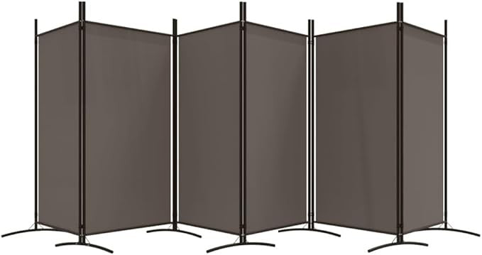6 Panel Folding Room Divider Anthracite Privacy Screen 520x180cm Fabric