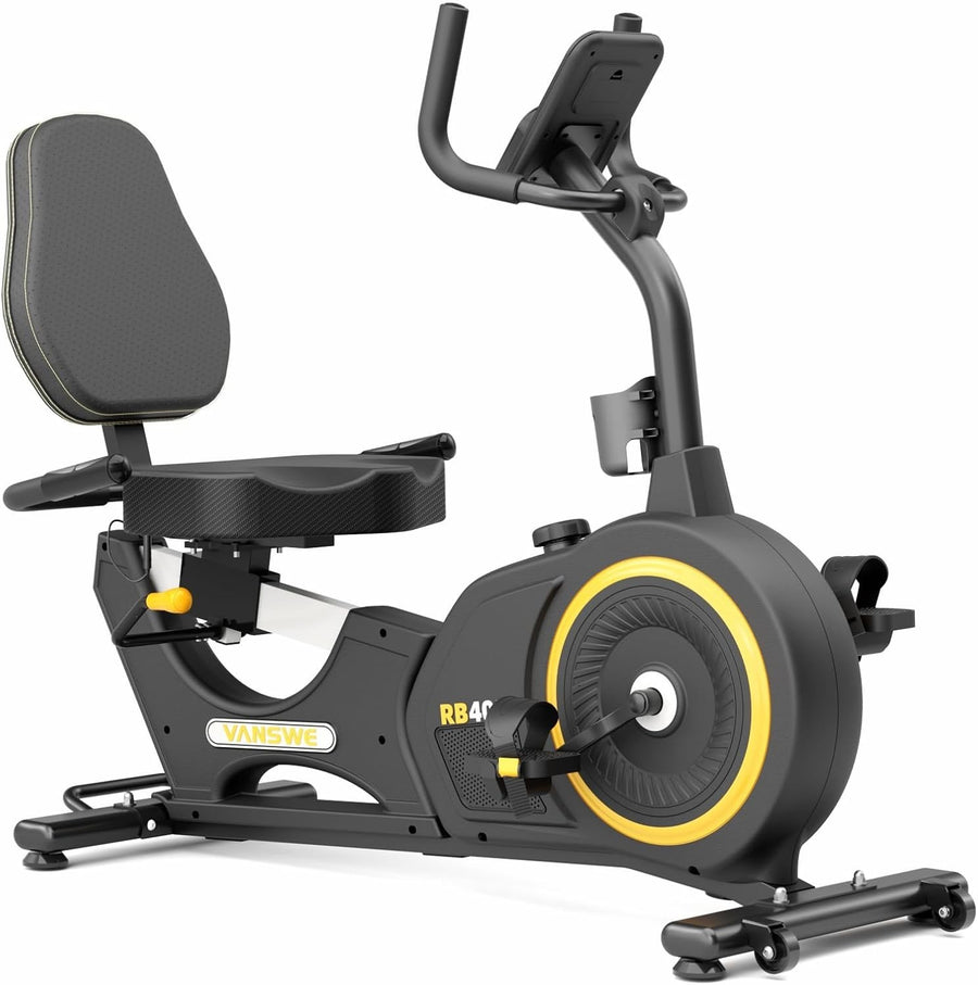 Recumbent Exercise Bike Magnetic Bluetooth LED Pulse 400LB Adjustable Seat Home