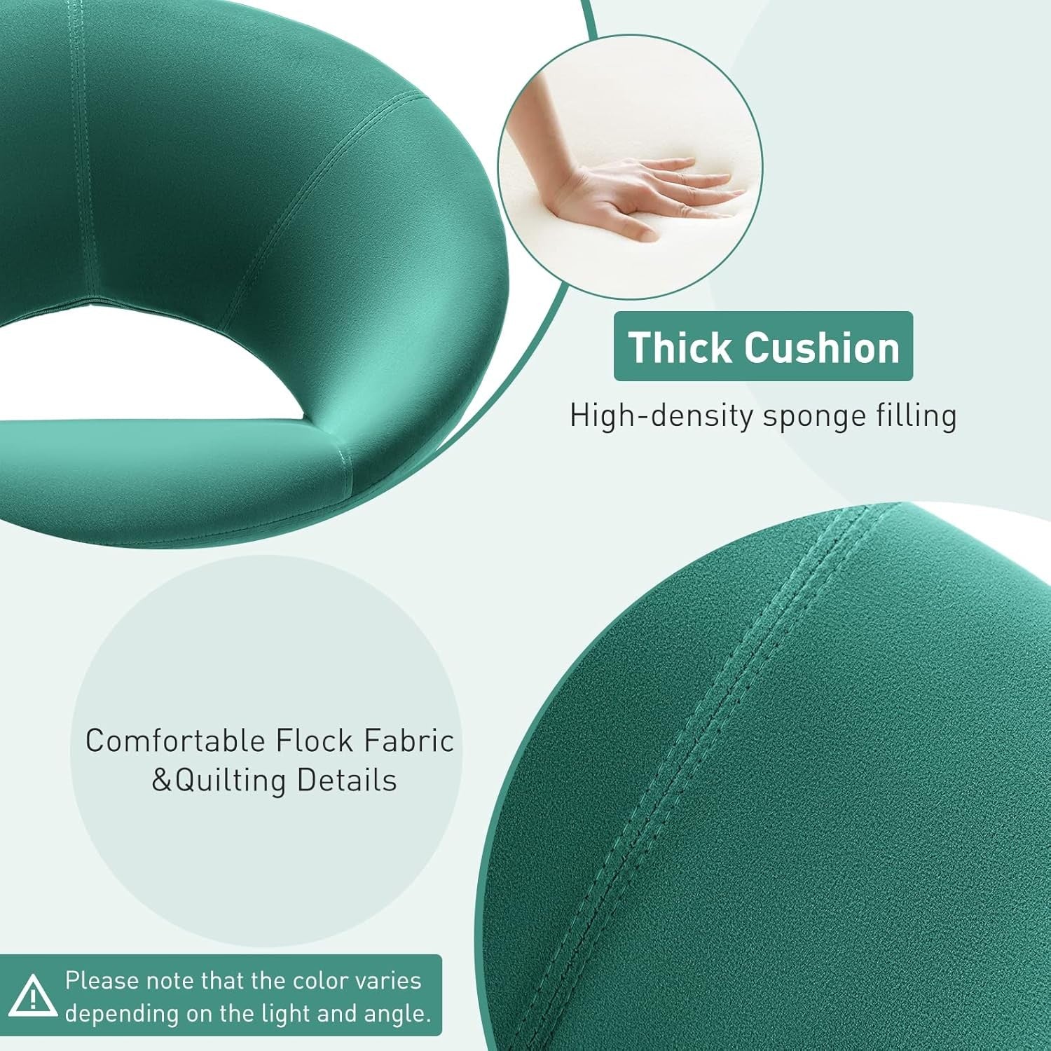 Green Velvet Swivel Accent Chair 360° Tub Armchair Beech Legs