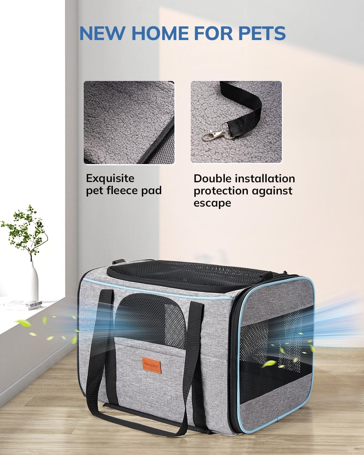 Pet Carrier with Wheels Airline Approved Rolling Travel Bag for Cats Dogs