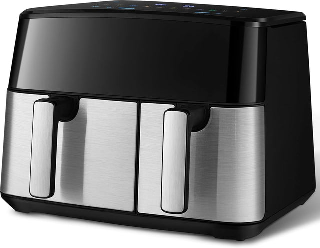 9L Dual Air Fryer | Double Drawer 4.5L x2 | 8 Presets | Touchscreen 1700W