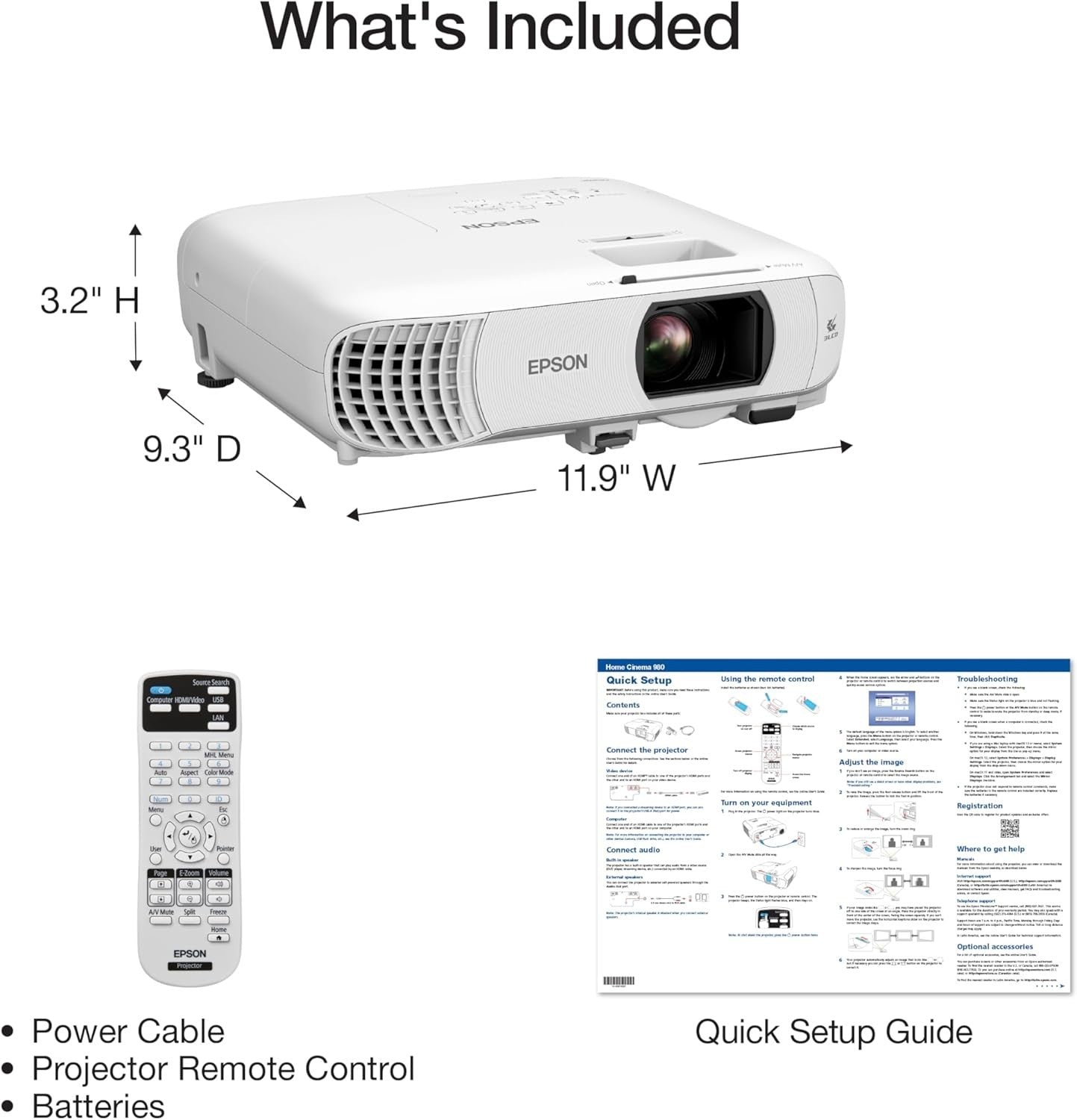 1080P Full HD Projector 4000 Lumens 3LCD Home Cinema Gaming