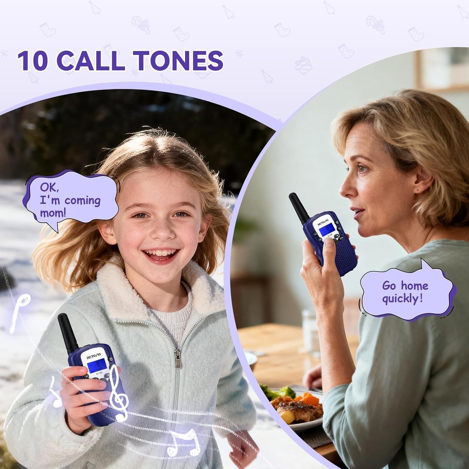 Kids Walkie Talkies VOX Flashlight 8 Channel Long Range Toy 1 Pair