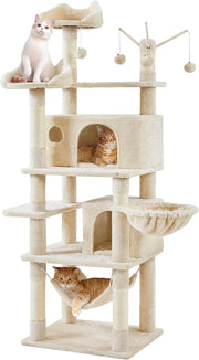 170cm Cat Tree Tower Multi Level Condo Hammock Scratching Posts Indoor