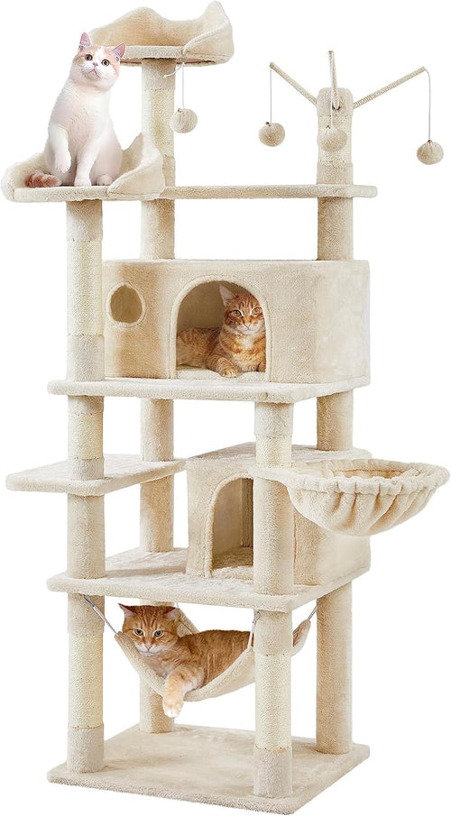 170cm Cat Tree Tower Multi Level Condo Hammock Scratching Posts Indoor