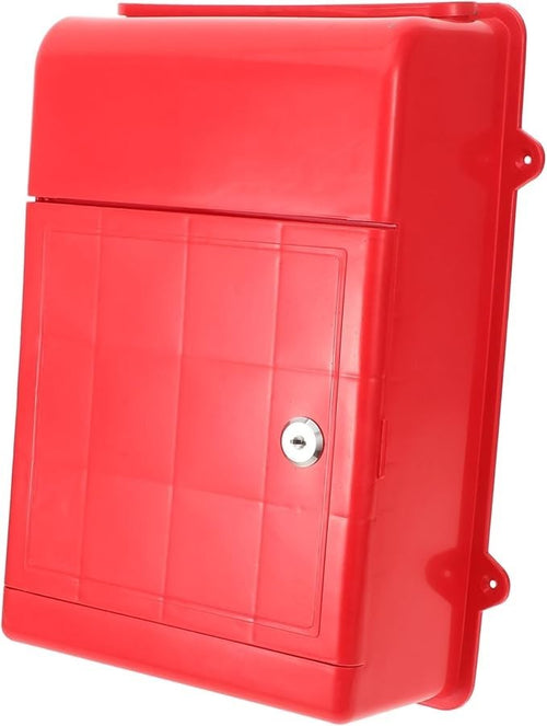 Lockable Wall Mount Mailbox Red – Secure Outdoor Post Box Polypropylene Bin