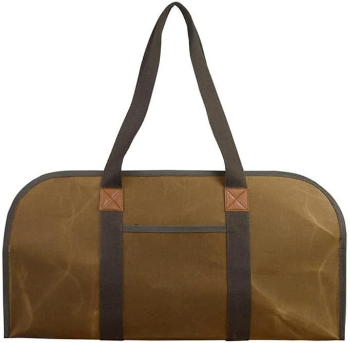 Heavy-Duty Firewood Bag Carrier Tote – Canvas Log Carrier, Foldable & Portable