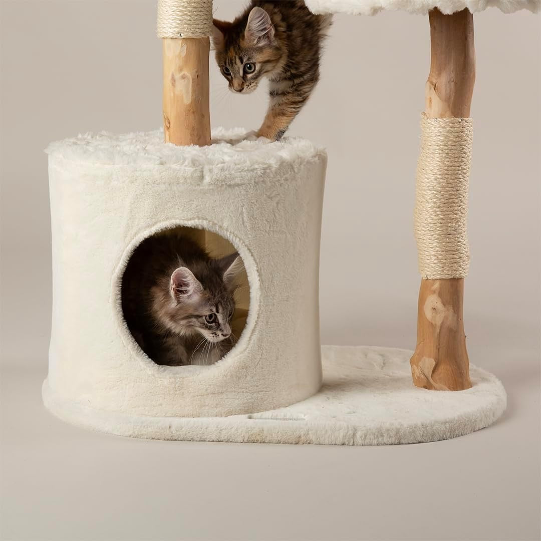 Large Cat Scratching Tree Tower with Condo Perch Hammock Plush Platforms