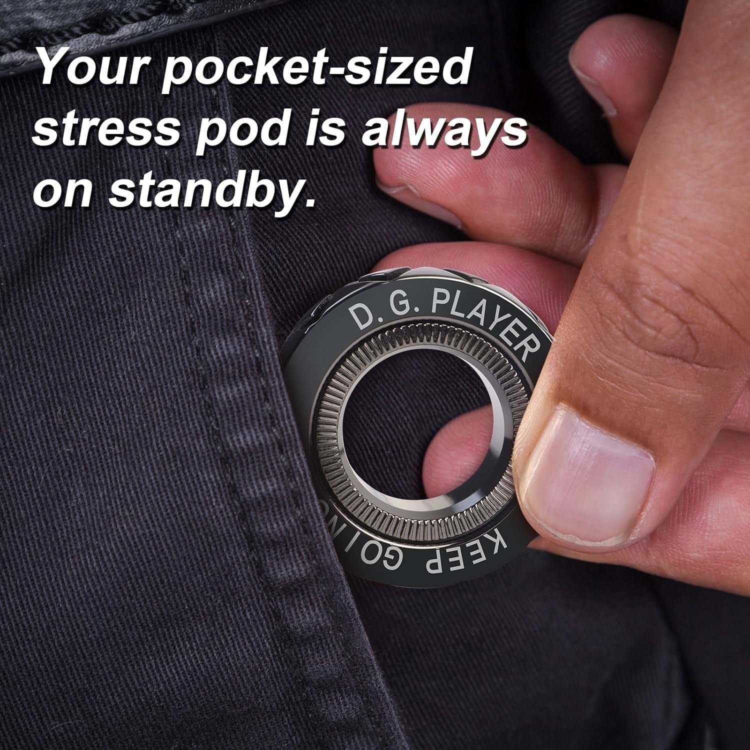 Metal Fidget Spinner Ring Adjustable Silent Stress Relief ADHD Toy