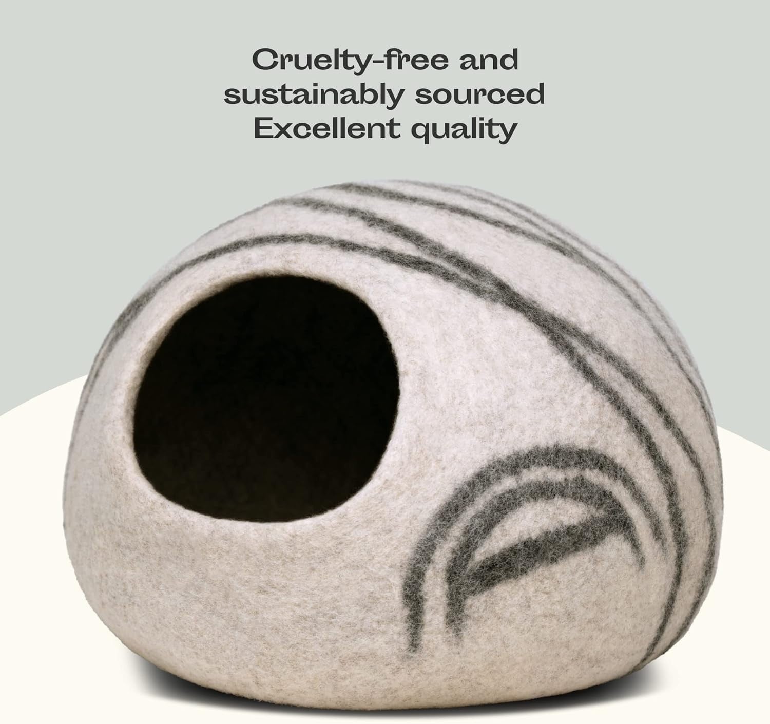 Felt Cat Cave Bed Handmade Merino Wool Indoor Cat House Medium