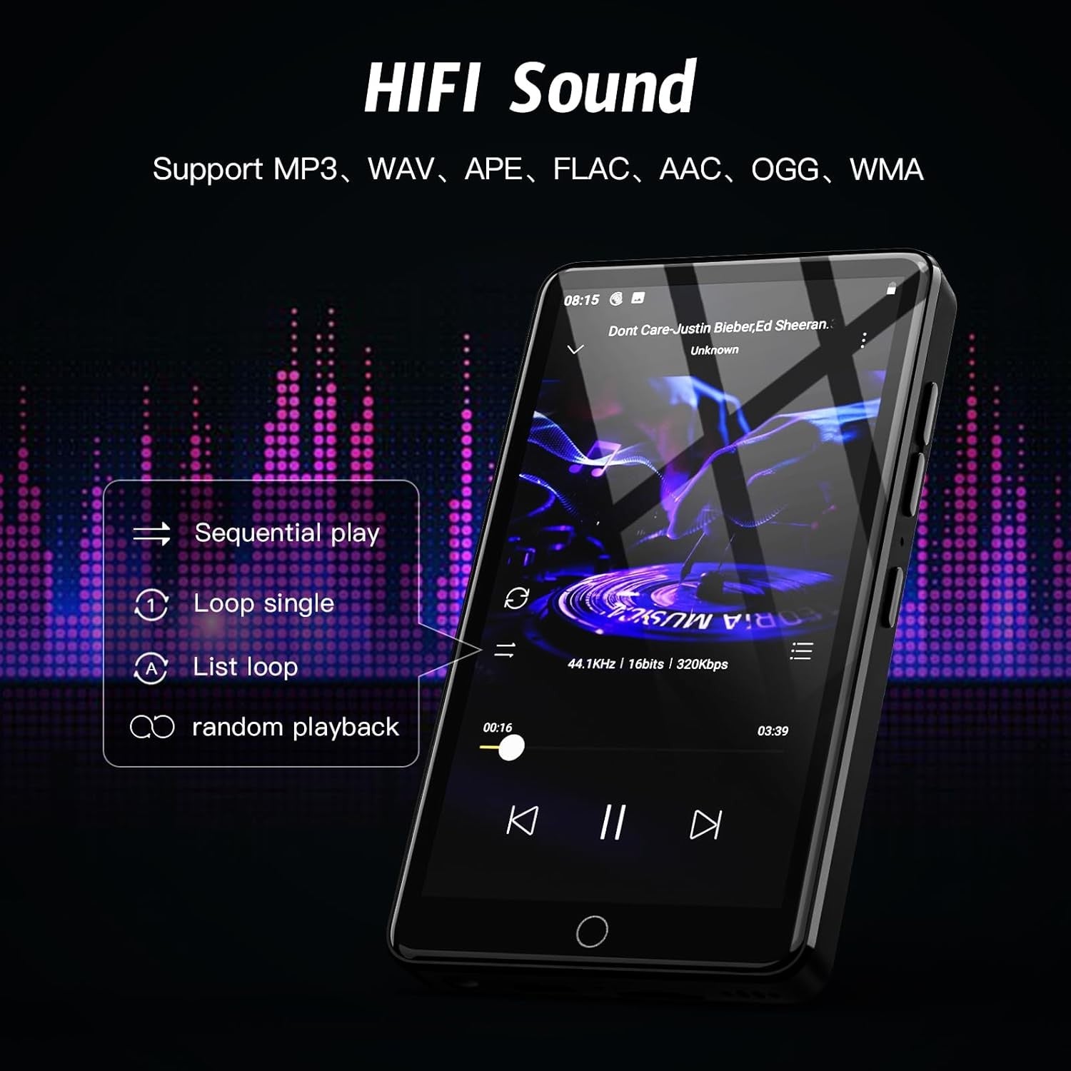 80GB MP3 Player WiFi Bluetooth 4.02" Touch Spotify Camera