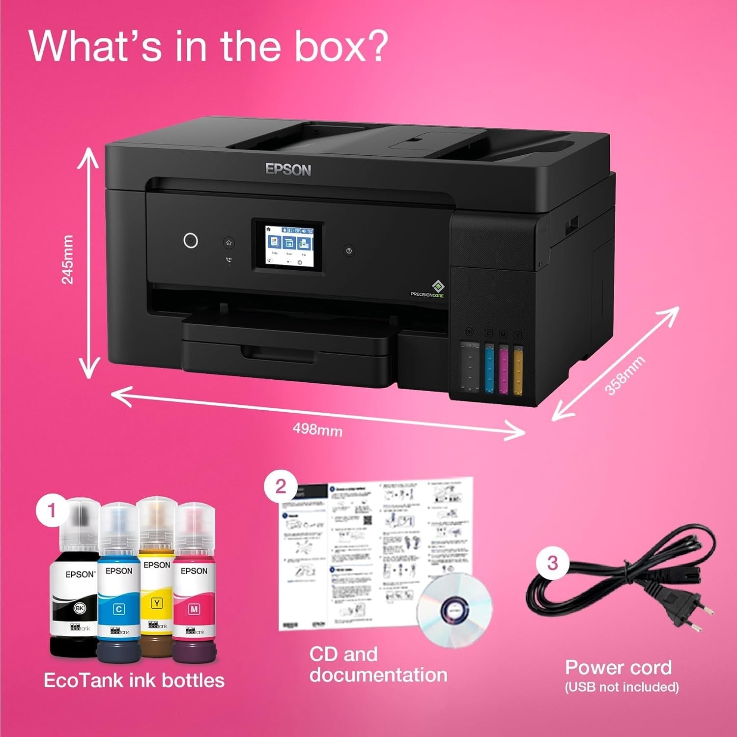 A3 Wi-Fi Ink Tank Printer Black | Print Scan Copy | Low-Cost High Output