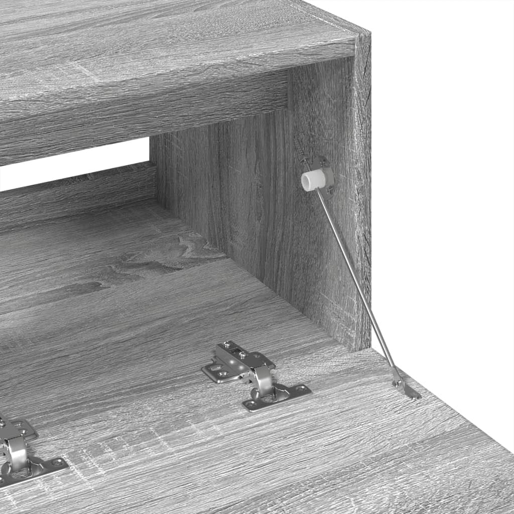 Grey Sonoma Bathroom Sink Cabinet 78x37x59cm Modern Under Sink Vanity Storage