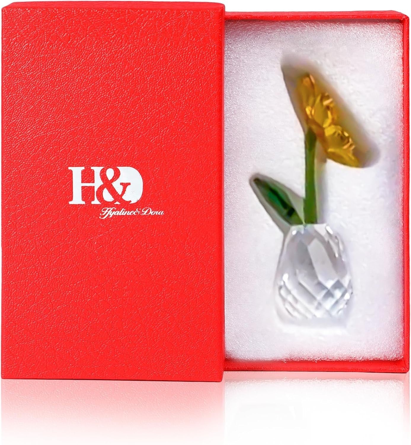 Crystal Sunflower Ornament • Yellow Glass Figurine • Luxury Table Décor Gift