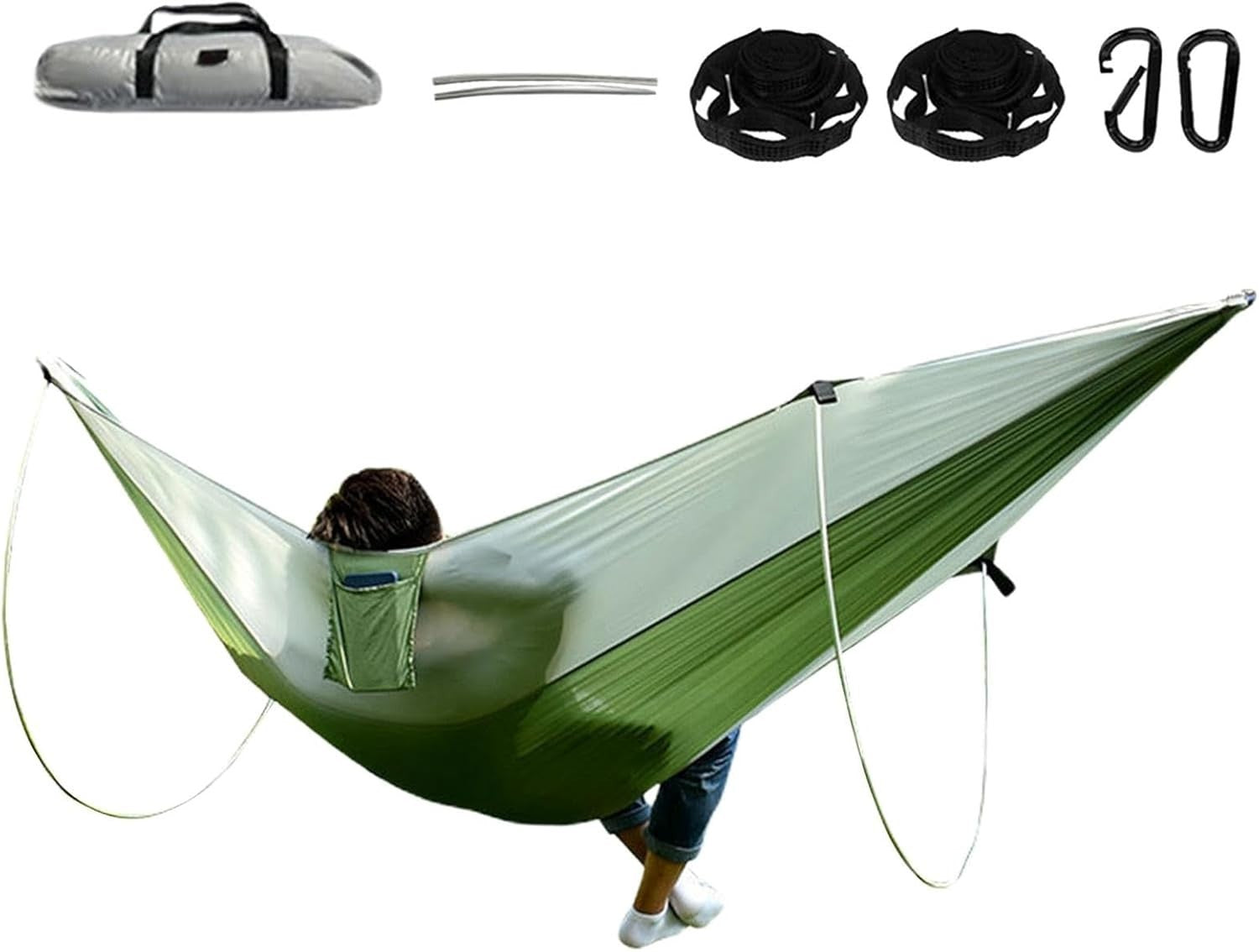 Portable Camping Hammock with Tree Straps – Lightweight Parachute Nylon Travel