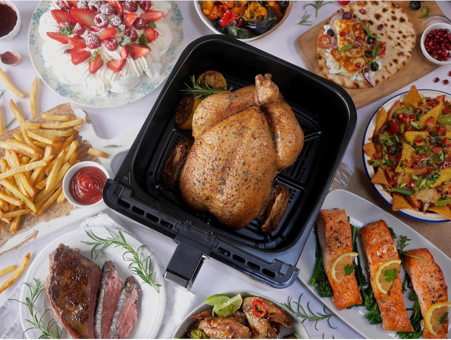 9L Digital Air Fryer Oven XL Capacity 1700W Fast Cooking Fry Bake Roast Grill