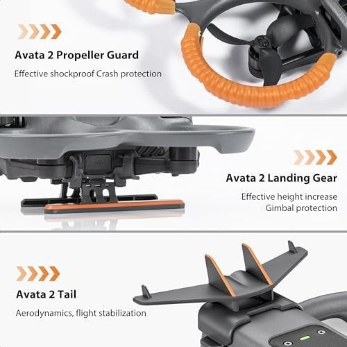 3-IN-1 Drone Protection Kit Propeller Guard Tail Landing Gear Accessories