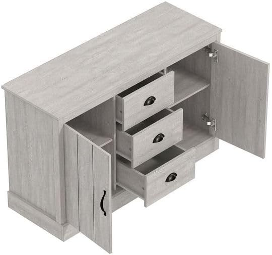 Rustic Storage Sideboard Cabinet 2 Doors 3 Drawers Adjustable Shelves