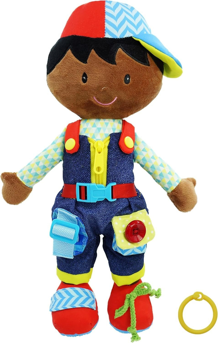 15.5” Montessori Dressing Plush Doll Toddler Buckles Zips Toy