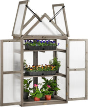 Wooden Lean-To Greenhouse Cold Frame | Polycarbonate Windows Garden Growhouse