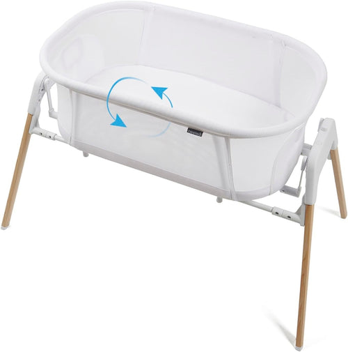 Bedside Baby Crib Travel Cot Rocker with Mattress & Carry Bag Safe
