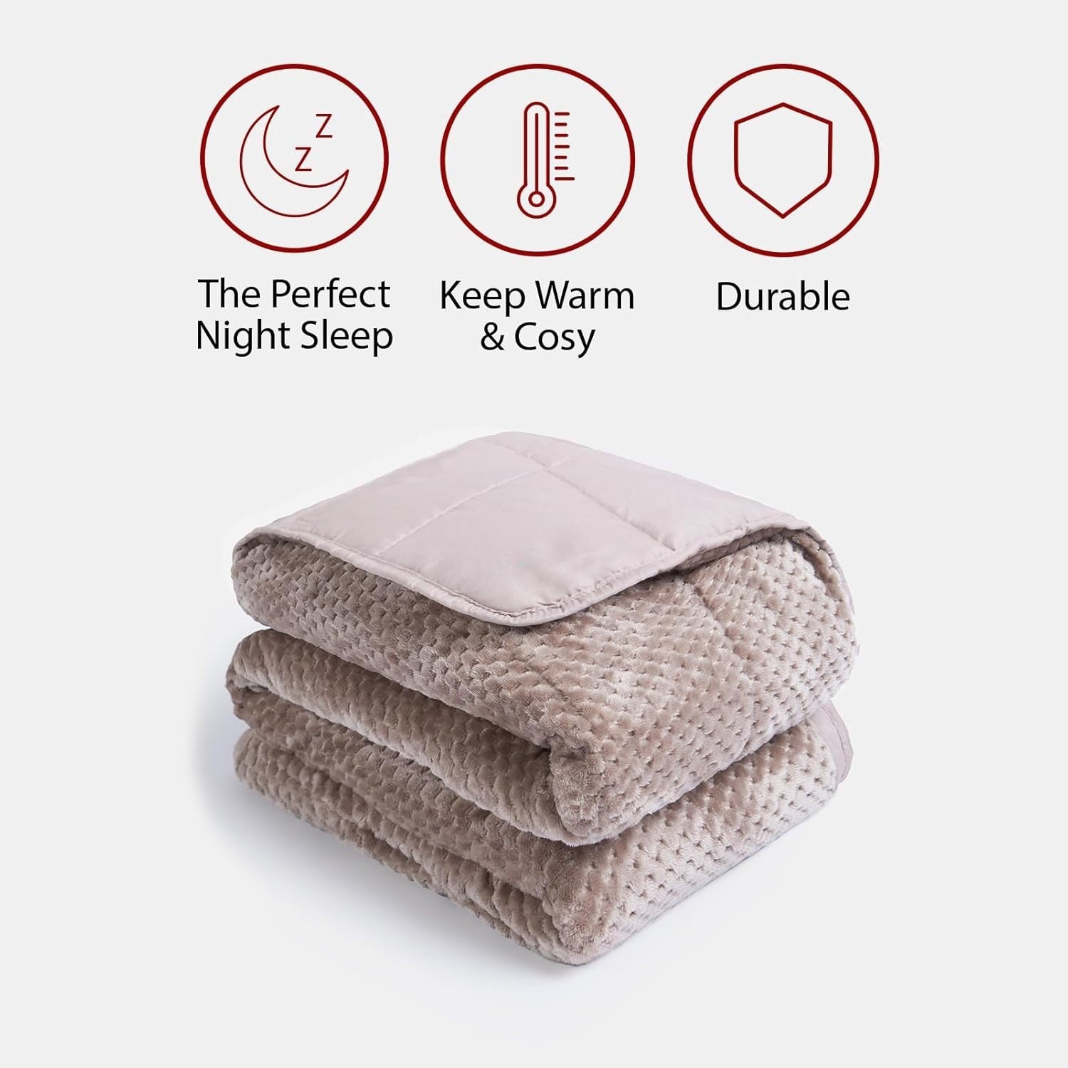 8kg Weighted Blanket 150x200cm Mink Waffle Fleece Double Bed Sleep Therapy