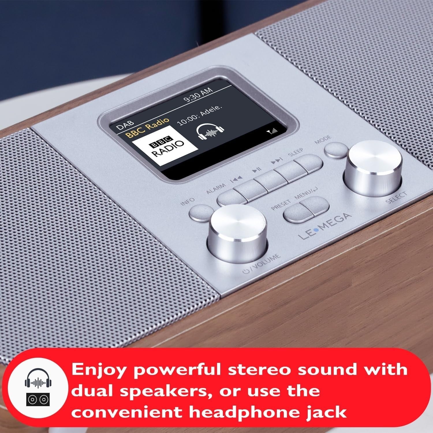 DAB+ FM Digital Radio Alarm Clock Bluetooth Mains & Battery