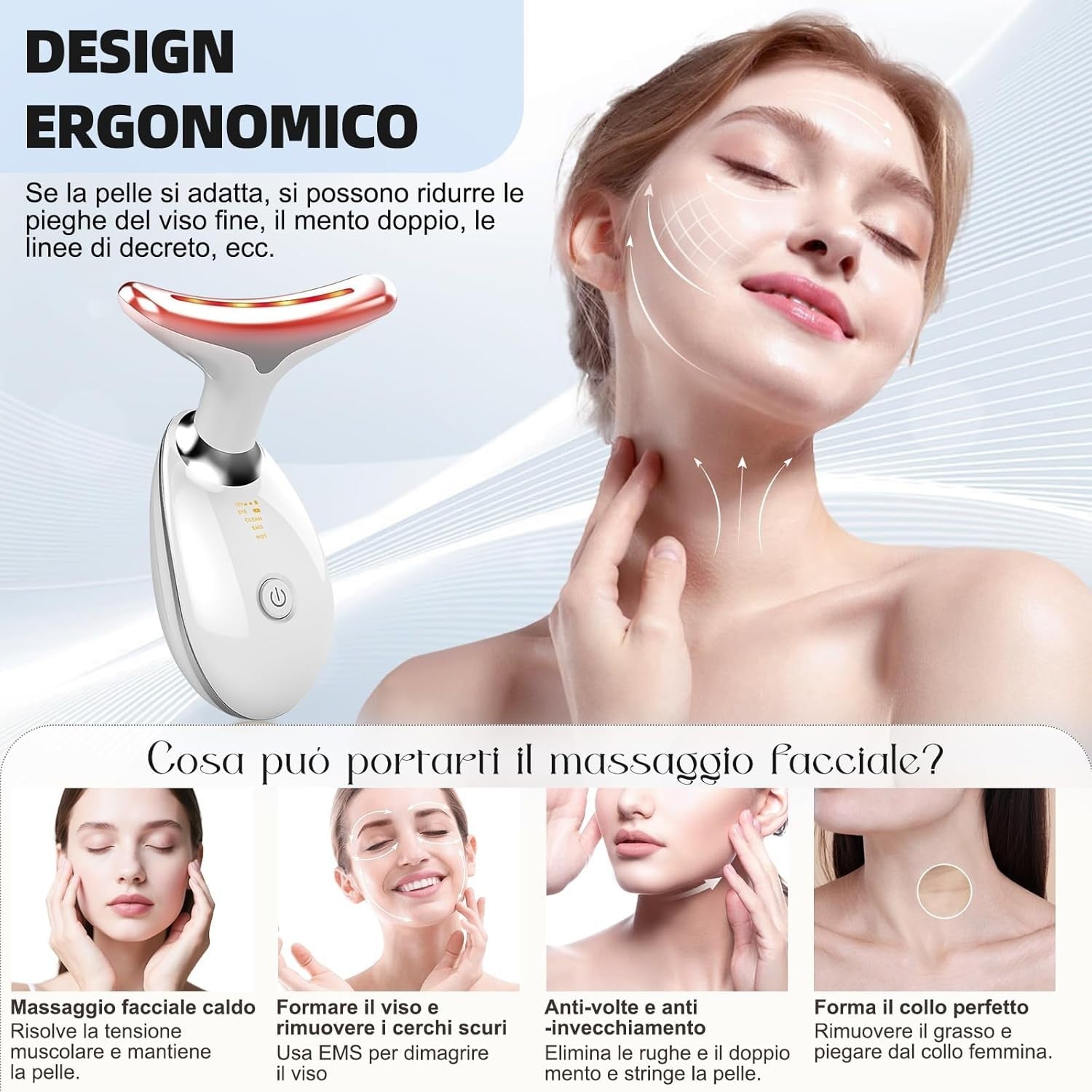 EMS LED Face Massager 7 Color Lifting Anti Wrinkle Tool