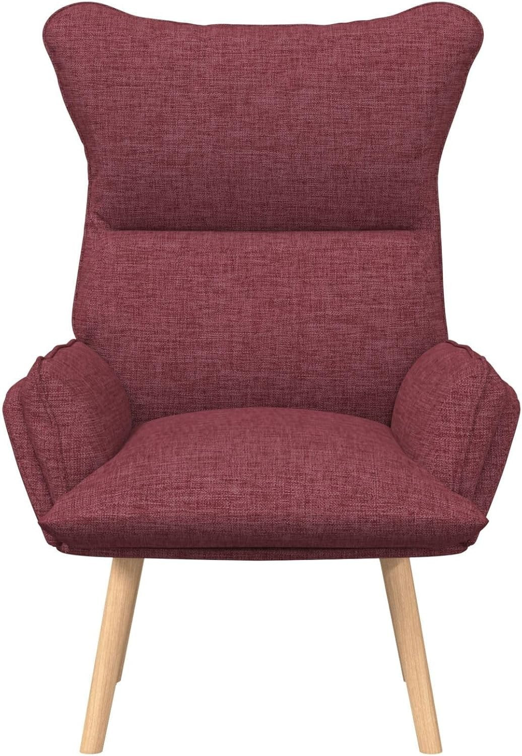 Ergonomic Wine Red Recliner Chair with Removable Cushion & Wooden Legs