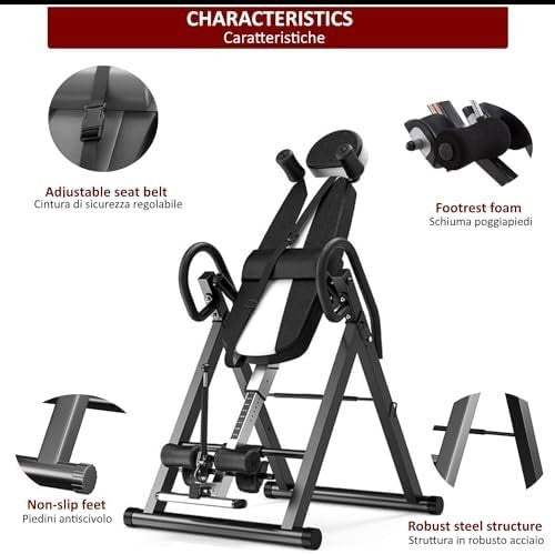 Inversion Bench 150kg Foldable Padded Anti-Gravity Fitness