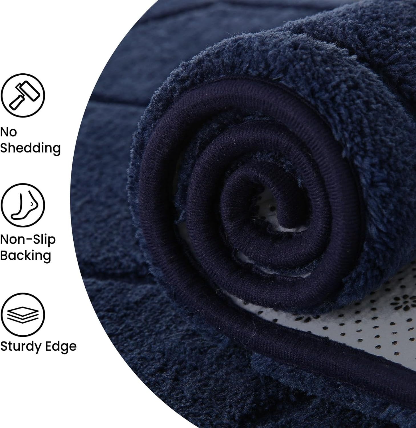 Large Navy Blue Area Rug 160x230cm Washable Anti Slip Short Pile Carpet