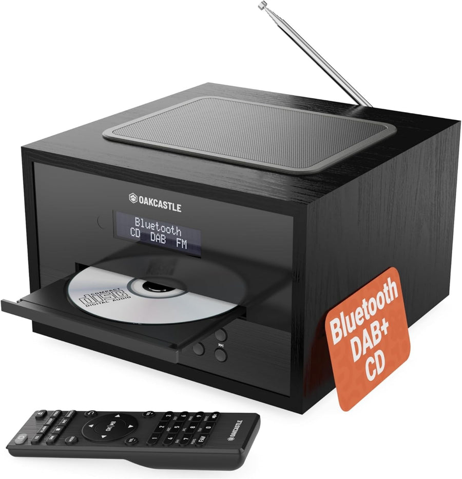 Bluetooth DAB+ CD Player Stereo System 40W | USB AUX FM | Dual Alarm Remote