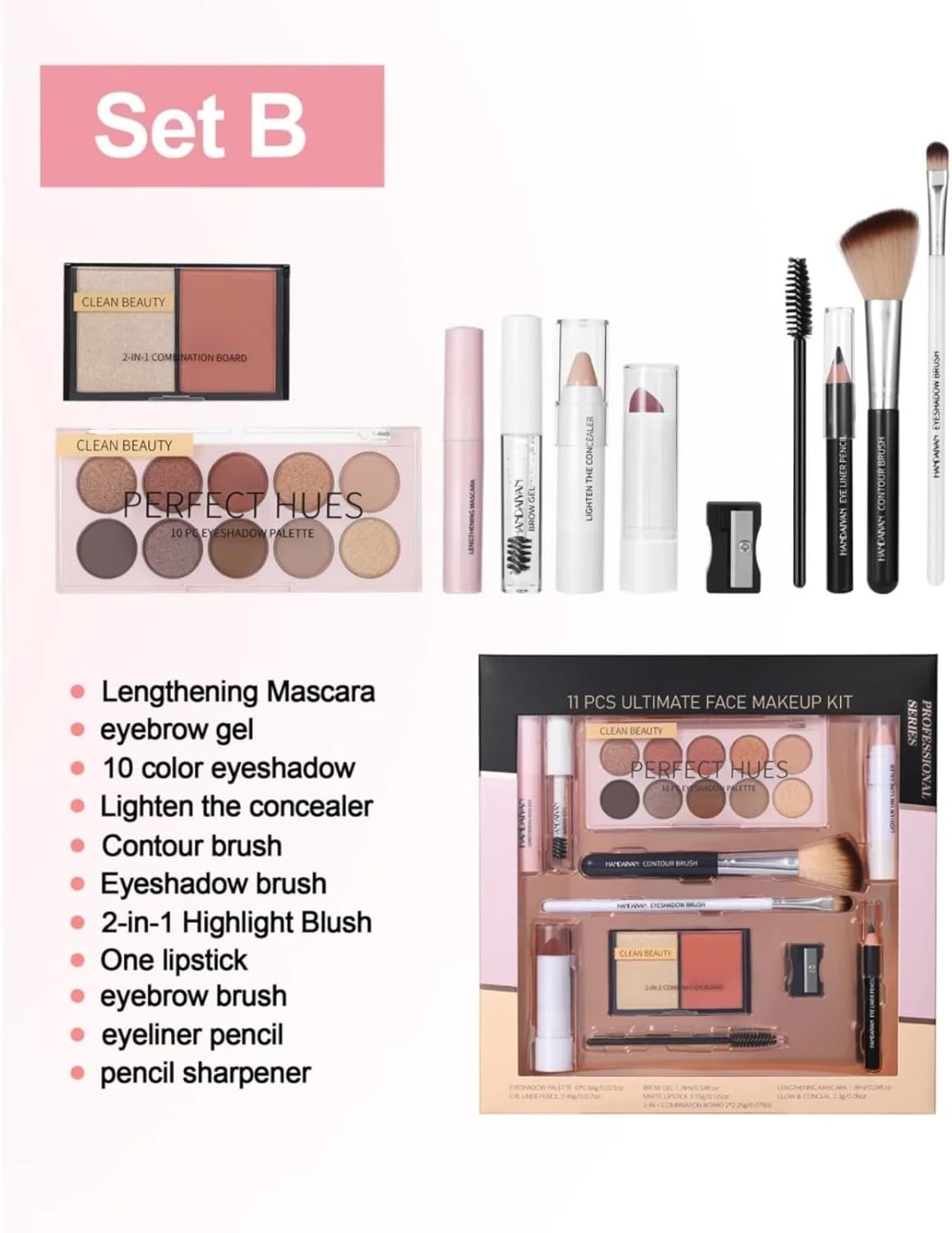 All In One Makeup Kit 11 PCS Set Palette Lipstick